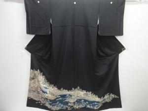 作家物　寺塔風景模様留袖(比翼付き)